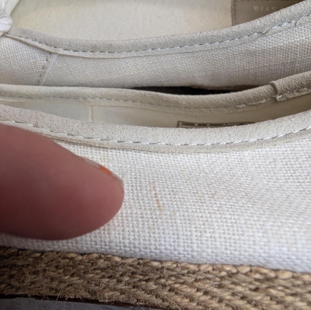 UGG Syleste Espadrille Women's Seagull White Canvas Slip On Flats Loafers Shoe 7 - Picture 9 of 11